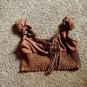 Very cropped brown tank top brand new nice material